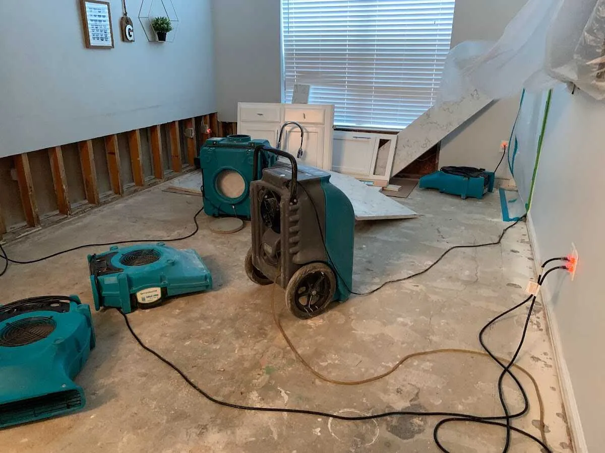 Dehumidifier in flood-cut room for Water Extraction & Removal in La Crescenta-Montrose